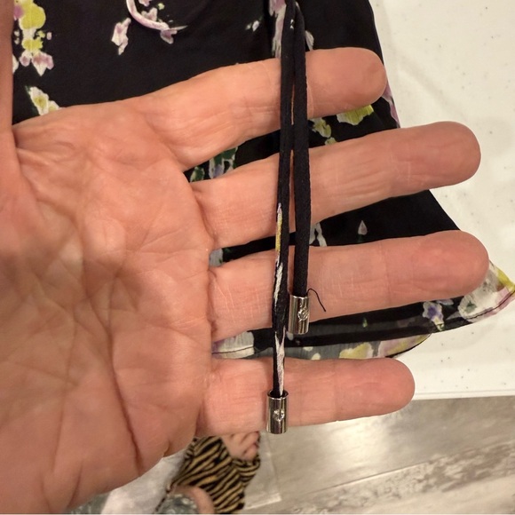 Lauren Ralph Lauren Floral Wrap Blouse Bell Sleeves Black Sheer Women’s Large - Picture 10 of 15